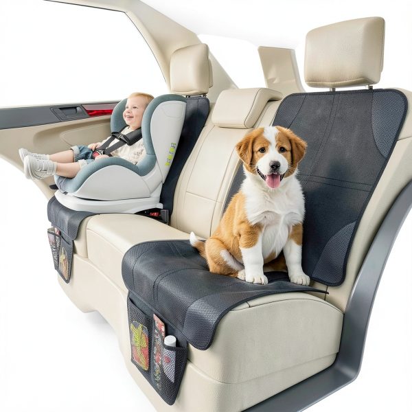 Car Seat Protector lebogner Adjustable Black-4