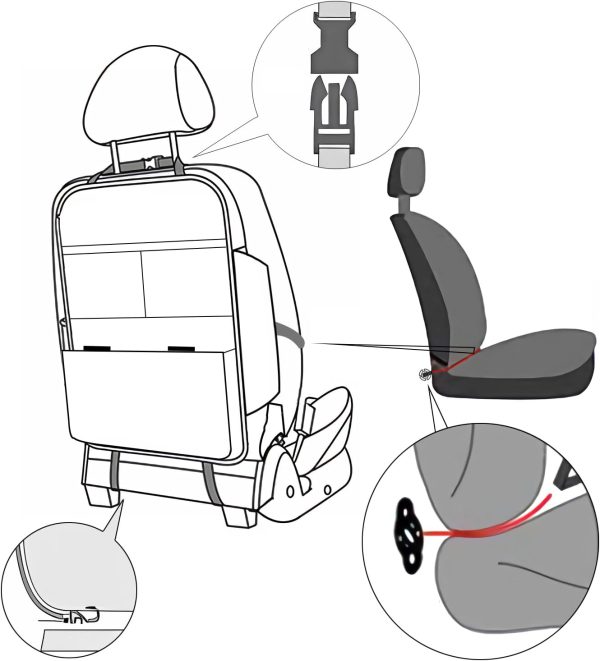 TAIKOO Car Seat Organizer Faux Leather-5
