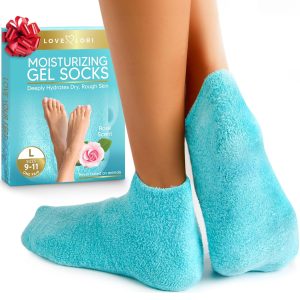 Moisturizing Gel Socks Love Lori Turquoise Aloe-0