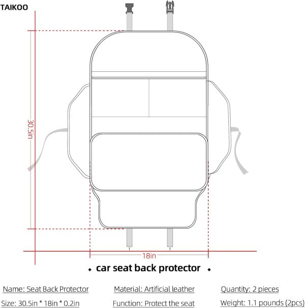 TAIKOO Car Seat Organizer Faux Leather-3