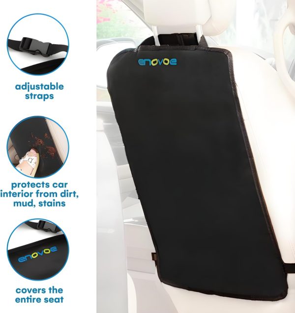 Enovoe Universal Fit Car Seat Back Protector 4-Pack Black-1