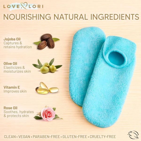 Moisturizing Gel Socks Love Lori Turquoise Aloe-5