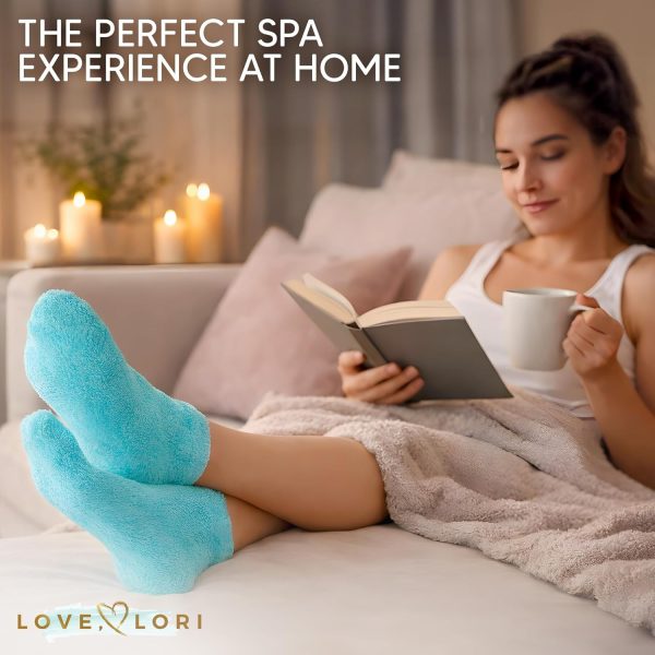 Moisturizing Gel Socks Love Lori Turquoise Aloe-3