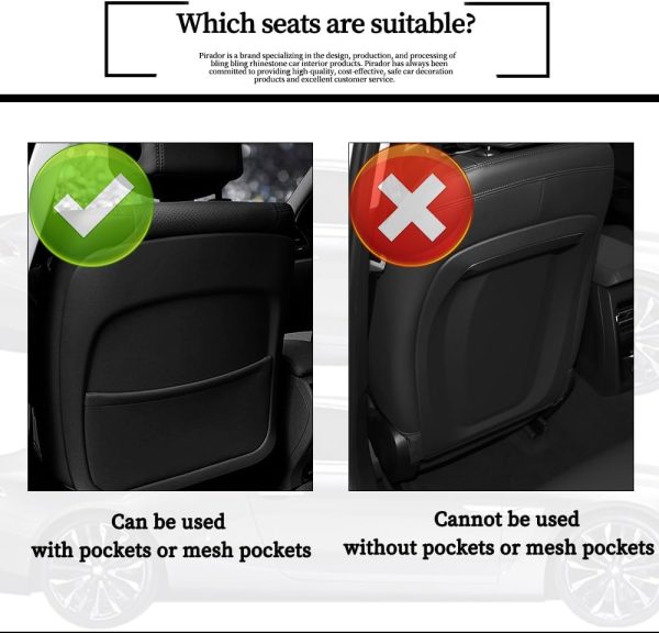 Pirador Auto Seat Back Kick Protectors White 2 Pcs-3