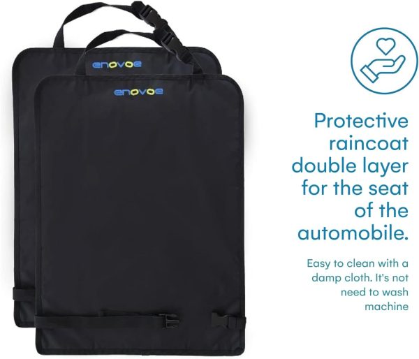 Enovoe Universal Fit Car Seat Back Protector 4-Pack Black-4