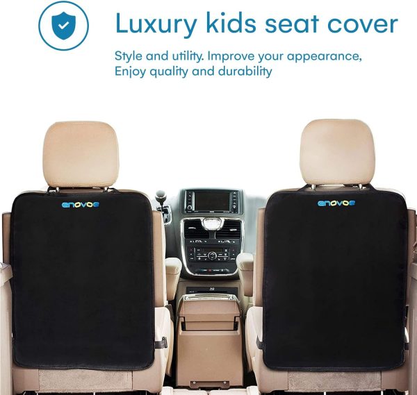 Enovoe Universal Fit Car Seat Back Protector 4-Pack Black-2