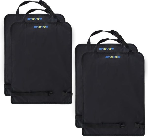 Enovoe Universal Fit Car Seat Back Protector 4-Pack Black-0