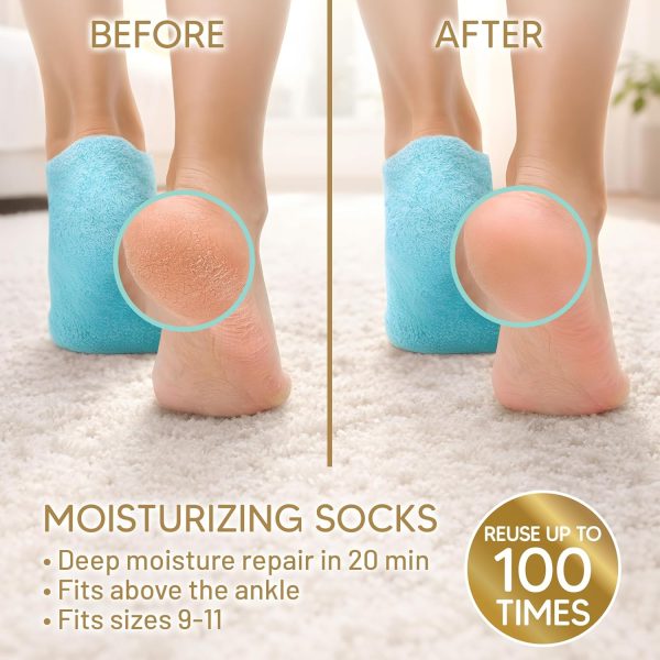 Moisturizing Gel Socks Love Lori Turquoise Aloe-1