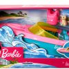 Barbie Floatable Speedboat with Pink Blue Design and Puppy Seat-5