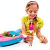 Barbie Floatable Speedboat with Pink Blue Design and Puppy Seat-1
