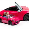 Barbie Convertible Car HBT92 Pink Sport Doll Car with Seatbelts-1