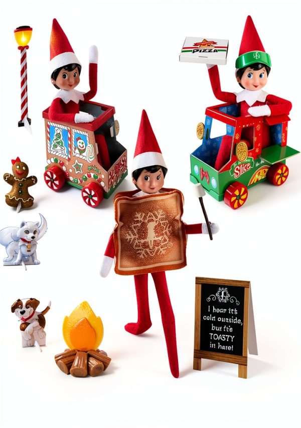 Elf on the Shelf Christmas Prop Set DIY Sweet Truck Polar Pizza-1