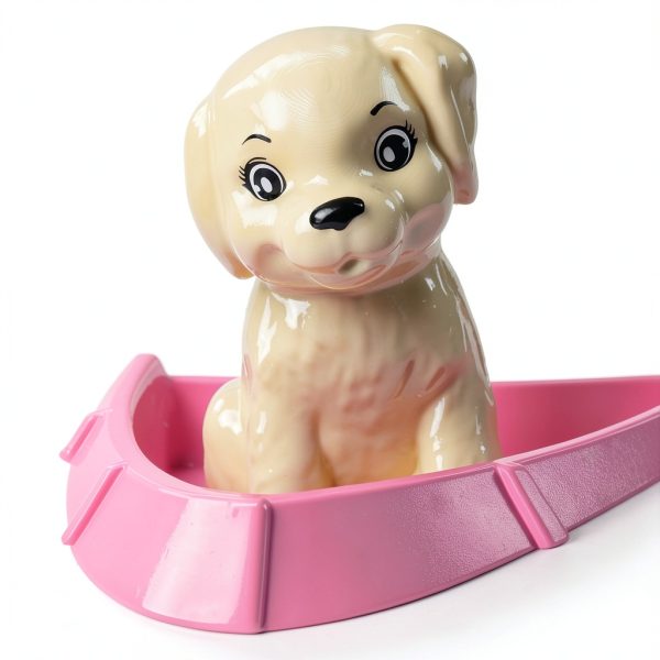 Barbie Floatable Speedboat with Pink Blue Design and Puppy Seat-3