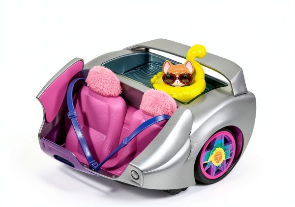 Barbie Extra Car 2-Seater Car with Pink Interior and Rainbow Rims-3