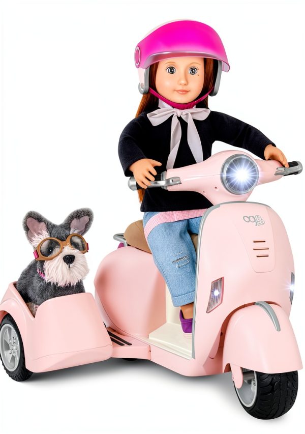 Our Generation Doll Scooter with Sidecar for 18‑inch Dolls-0