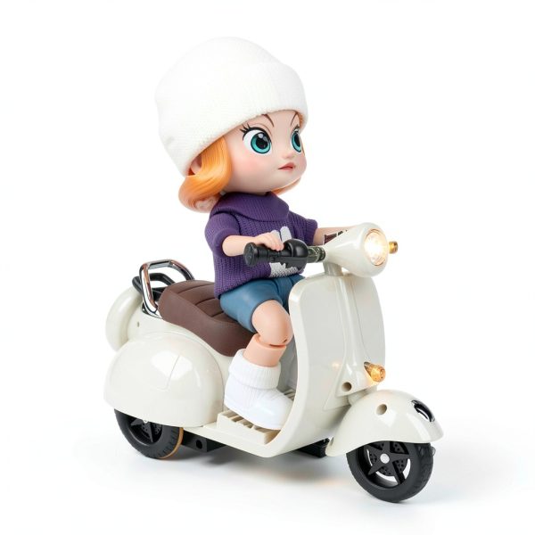 COSWHO Doll Scooter with LED Light Show and 360° Wheelie Stunts for-1