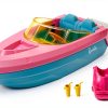 Barbie Floatable Speedboat with Pink Blue Design and Puppy Seat-0