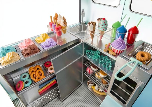 Ice Cream Truck Toy Branford Ltd. BD37252Z Doll Truck with 125 Pieces-4