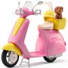 Mattel Barbie Doll Scooter Pink Yellow with Helmet and Puppy Basket-0