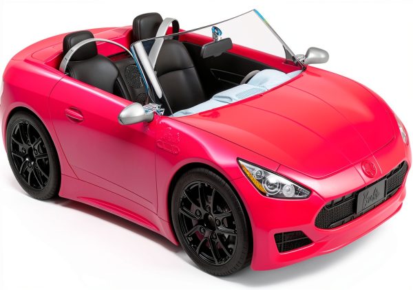 Barbie Convertible Car HBT92 Pink Sport Doll Car with Seatbelts-0