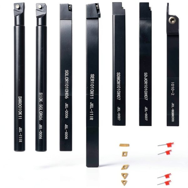 Carbide Lathe Tools APuJia Holder 7pcs 3/8" Boring Bars + 14 Inserts-1