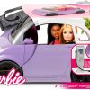 Barbie Doll Accessories, Toy Car Electric Vehicle with Charging Station, Plug & Sunroof, Purple 2-Seater Transforms into Convertible-5