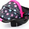 Bayer: Car Seat - Turquoise, Pink, Stars - Fits Dolls Up to 18", Kids Pretend Play, Safety Belt, Sun Canopy, Ages 3+-3