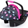 Bayer: Car Seat - Turquoise, Pink, Stars - Fits Dolls Up to 18", Kids Pretend Play, Safety Belt, Sun Canopy, Ages 3+-2