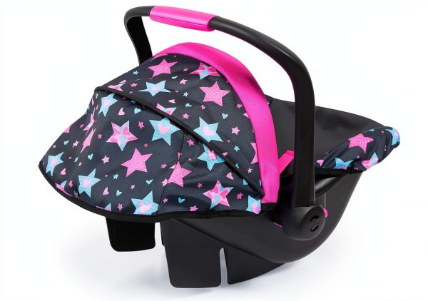 Bayer: Car Seat - Turquoise, Pink, Stars - Fits Dolls Up to 18", Kids Pretend Play, Safety Belt, Sun Canopy, Ages 3+-2