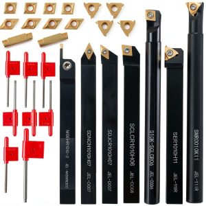 Carbide Lathe Tools APuJia Holder 7pcs 3/8" Boring Bars + 14 Inserts-0