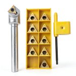 1/2inch Shank Chamfering Tool Bit LAHDYFHOE, 45° Chamfer, 10 Inserts-0