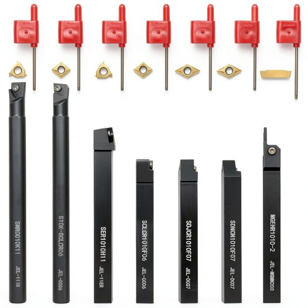 CNC Indexable Metal Lathe Turning Tool QIANJIEER 21Pcs 3/8in Shank-0