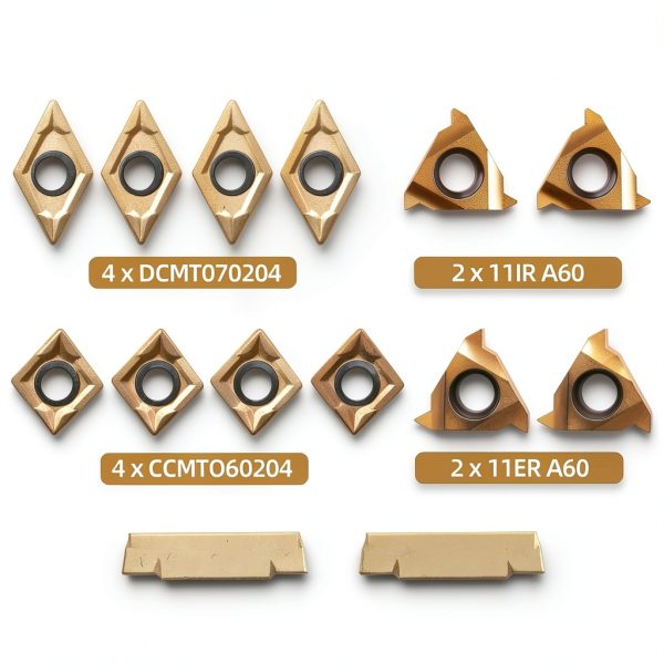 NORJIN Indexable Lathe Turning Set – 7 Holders & 14 Carbide Inserts-2