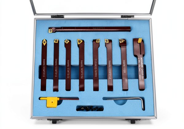Accusize 3/8" 9-Piece Indexable Carbide Turning Tool Set Boring Bar-1
