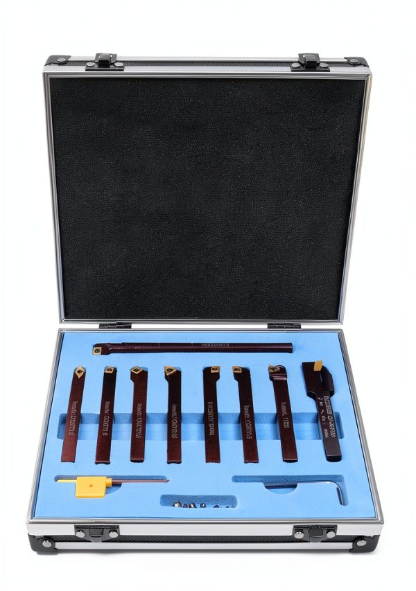 Accusize 3/8" 9-Piece Indexable Carbide Turning Tool Set Boring Bar-0