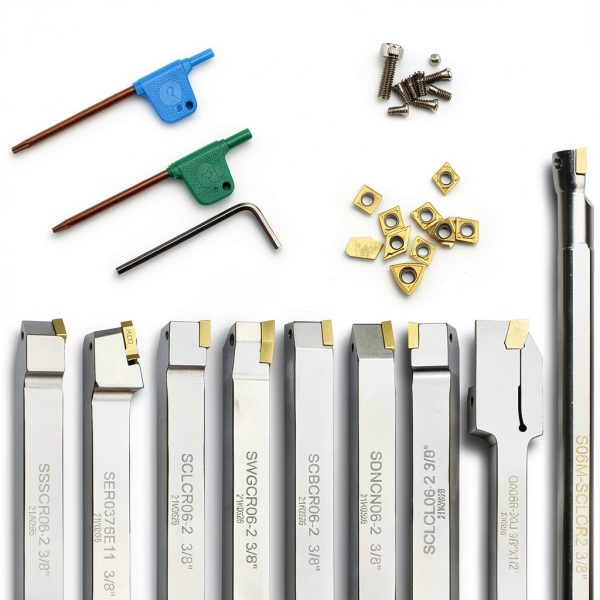 OSCArbide 3/8" Lathe Turning Tool Holder Set 9 Piece Nickel Plated-4