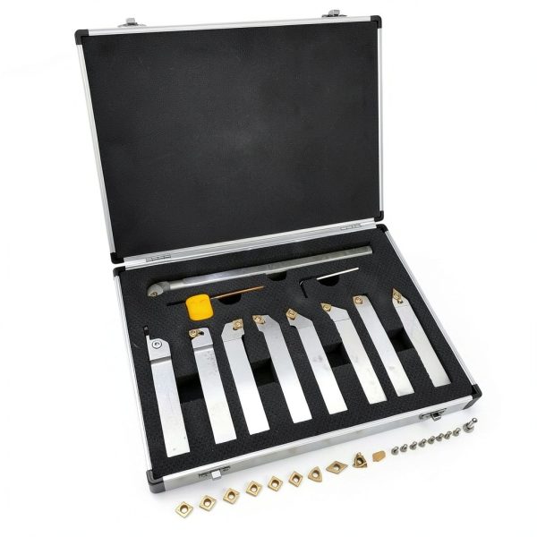 OSCArbide 3/4" Shank 9-Piece CNC Lathe Tool Holder Set Nickel Plated-7