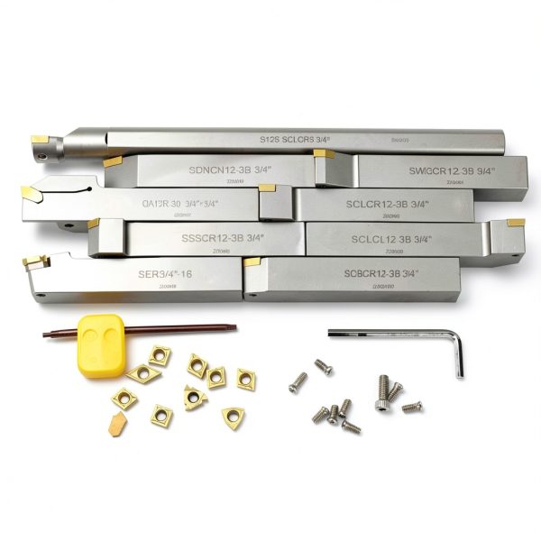 OSCArbide 3/4" Shank 9-Piece CNC Lathe Tool Holder Set Nickel Plated-4