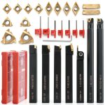 NORJIN Indexable Lathe Turning Set – 7 Holders & 14 Carbide Inserts-0