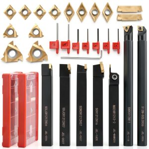 NORJIN Indexable Lathe Turning Set – 7 Holders & 14 Carbide Inserts-0