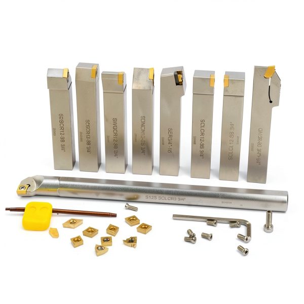OSCArbide 3/4" Shank 9-Piece CNC Lathe Tool Holder Set Nickel Plated-5
