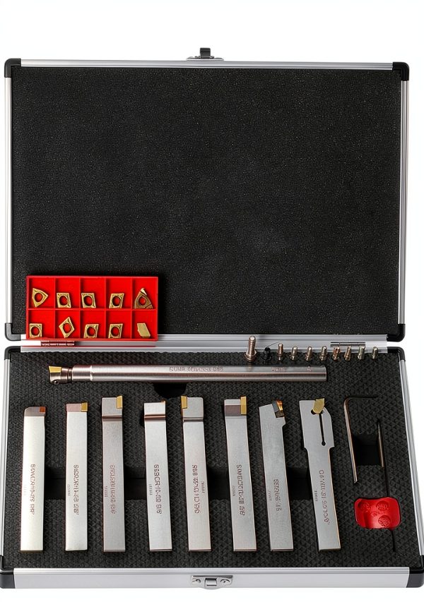 Oscarbide 5/8" Lathe Turning Tool Holder - 9-Piece Nickel Plated Set-0