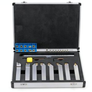 OSCArbide 3/4" Shank 9-Piece CNC Lathe Tool Holder Set Nickel Plated-0
