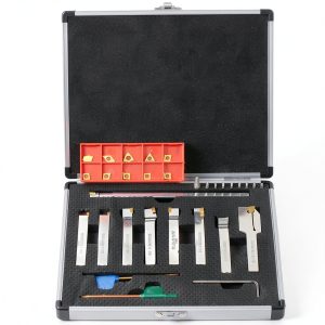 OSCArbide 3/8" Lathe Turning Tool Holder Set 9 Piece Nickel Plated-0