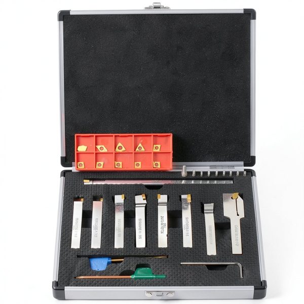 OSCArbide 3/8" Lathe Turning Tool Holder Set 9 Piece Nickel Plated-0