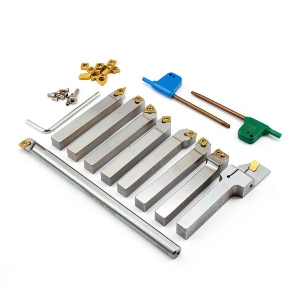 OSCArbide 3/8" Lathe Turning Tool Holder Set 9 Piece Nickel Plated-7